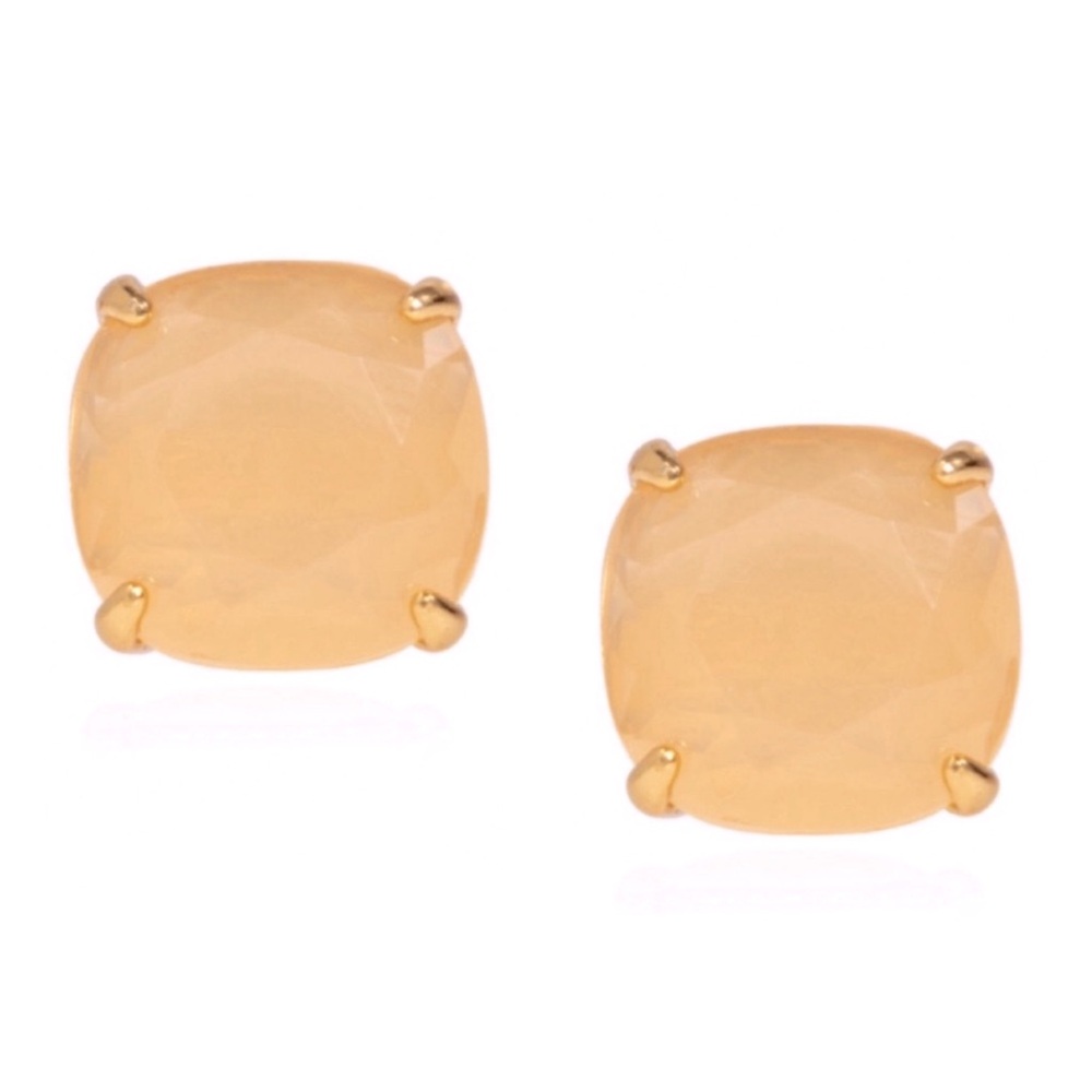 KATE SPADE • Light Peach Orange Square Stud Earrings - Picture 1 of 4